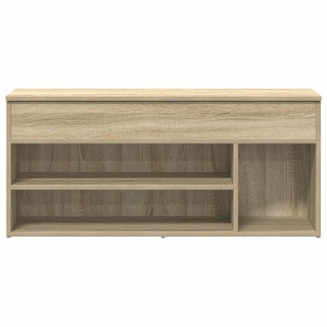 Schoenenbank 102x30,5x45 cm bewerkt hout sonoma eikenkleurig 4