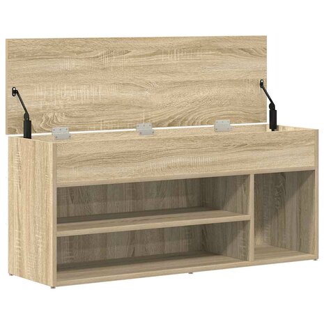 Schoenenbank 102x30,5x45 cm bewerkt hout sonoma eikenkleurig 7