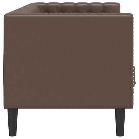 Driezitsbank Chesterfield-stijl kunstleer bruin 5