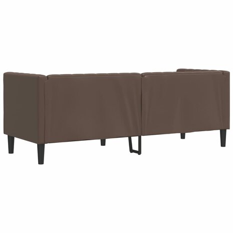 Driezitsbank Chesterfield-stijl kunstleer bruin 6