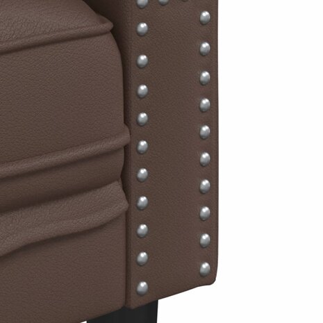 Driezitsbank Chesterfield-stijl kunstleer bruin 7