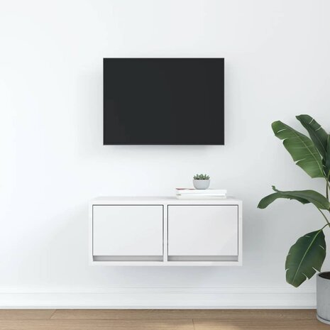 Tv-meubel 60x31x25,5 cm bewerkt hout wit 3