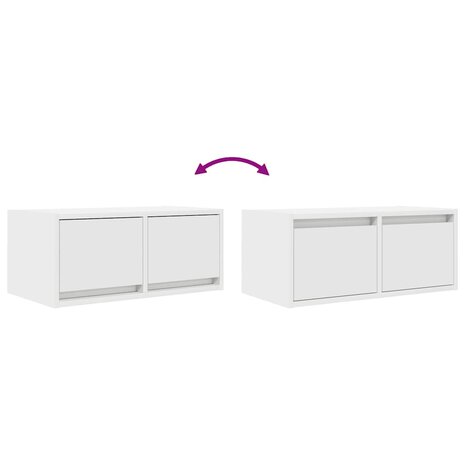 Tv-meubel 60x31x25,5 cm bewerkt hout wit 9