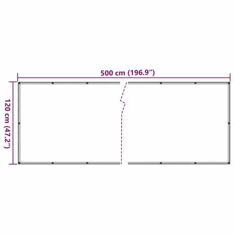 Balkonscherm 500x120 cm PVC wit 6