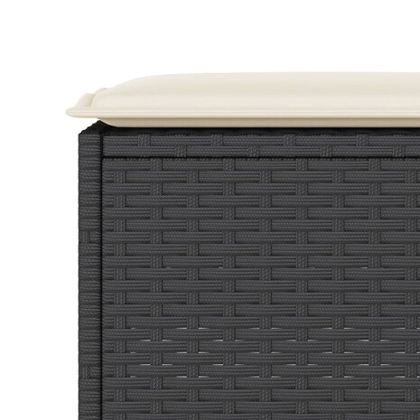 3-delige Tuinbarset met kussens poly rattan zwart 6