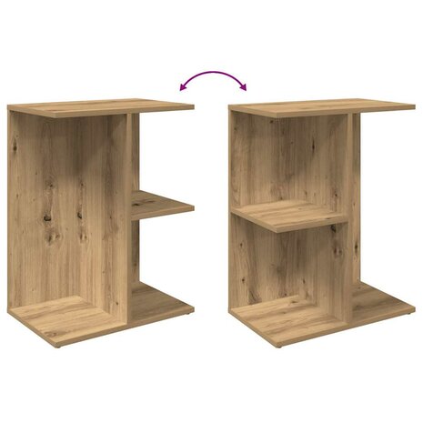 Nachtkastje 46,5x29x61 cm bewerkt hout artisanaal eikenkleurig 7