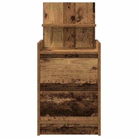 Nachtkastje met 2 lades 38x34x80 cm oud houtkleurig 6