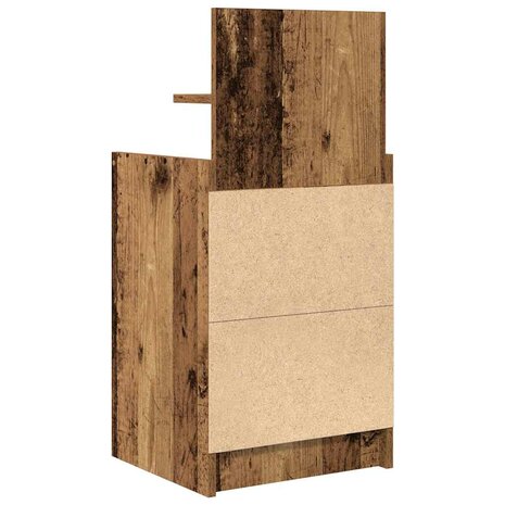 Nachtkastje met 2 lades 38x34x80 cm oud houtkleurig 8