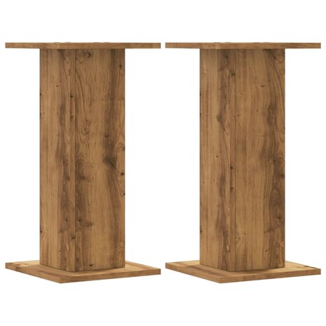 Plantenstandaards 2 st 30x30x60 cm hout artisanaal eiken 2