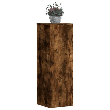 Plantenstandaard 33x33x100 cm bewerkt hout gerookt eikenkleurig 3