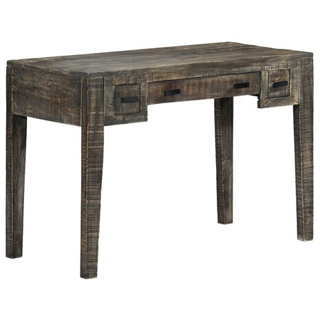 Bureau 110x50x75 cm massief mangohout zwart 2