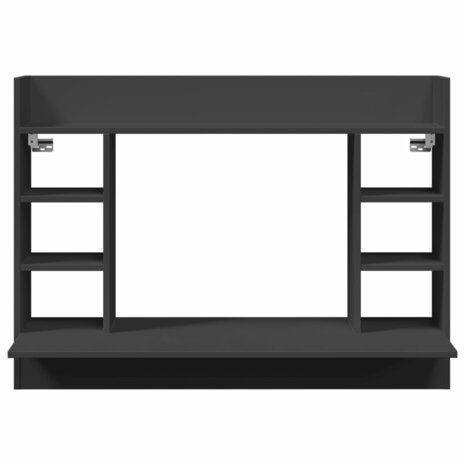 Wandbureau 105x48x75 cm bewerkt hout zwart 4