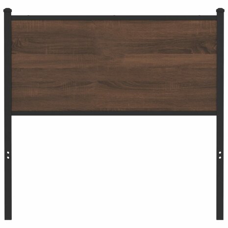 Hoofdbord 90 cm bewerkt hout en staal bruin eikenkleurig 3