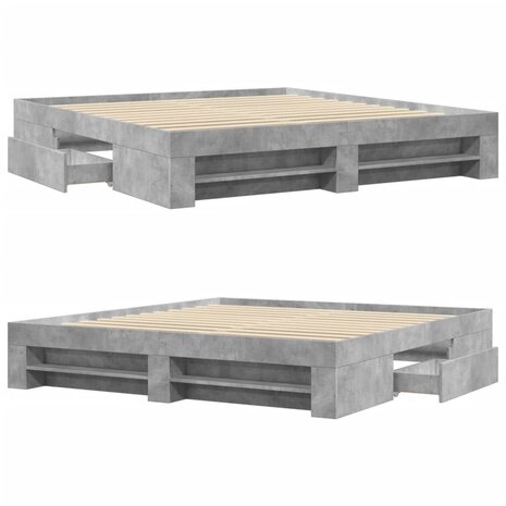 Bedframe zonder matras 180x200 cm spaanplaat betongrijs 8