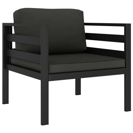 5-delige Loungeset met kussens aluminium antraciet 3