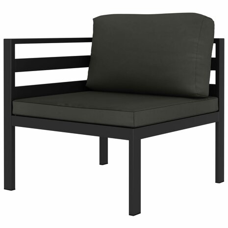 5-delige Loungeset met kussens aluminium antraciet 4