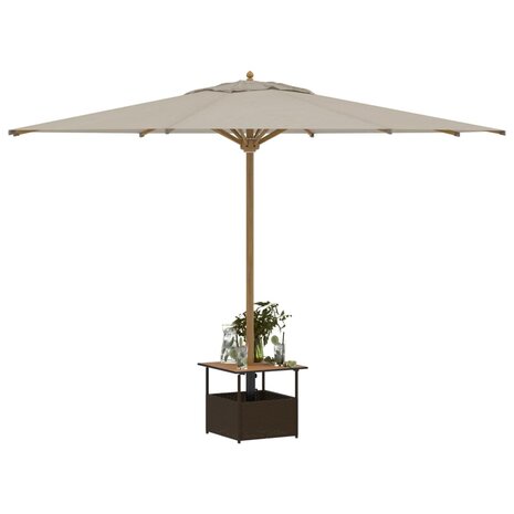 Tuintafel met parasolgat 55x55x46,5 cm poly rattan bruin 4