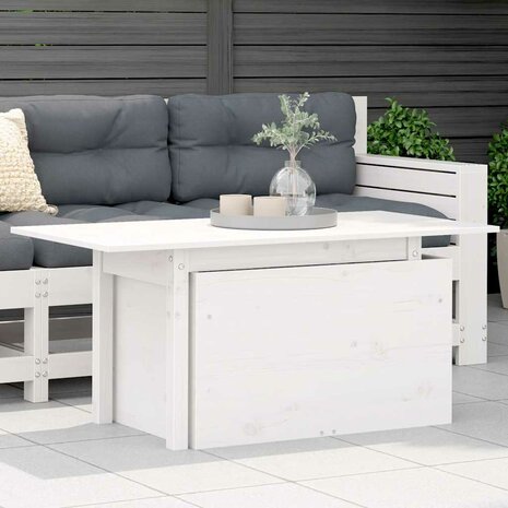 Tuintafel 100x50x75 cm massief grenenhout wit 1