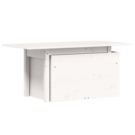 Tuintafel 100x50x75 cm massief grenenhout wit 2