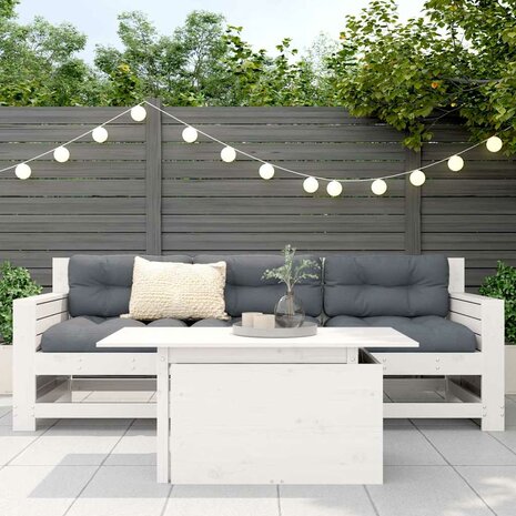 Tuintafel 100x50x75 cm massief grenenhout wit 3