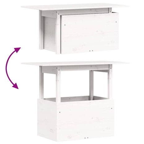 Tuintafel 100x50x75 cm massief grenenhout wit 8