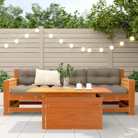 Tuintafel 100x50x75 cm massief grenenhout wasbruin 3