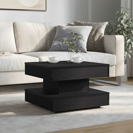 Salontafel 360 graden draaibaar 50x50x34,5 cm zwart 3