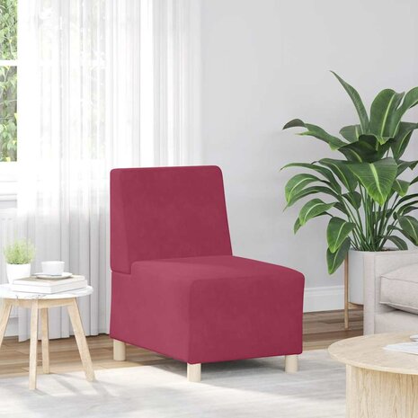Fauteuil 55 cm fluweel wijnrood 1