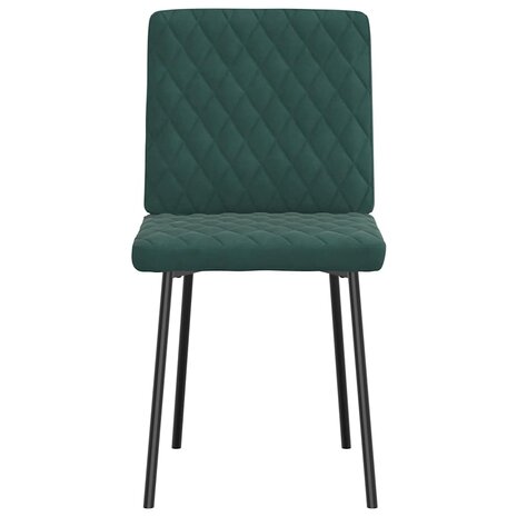 Eetkamerstoelen 2 st fluweel donkergroen 3