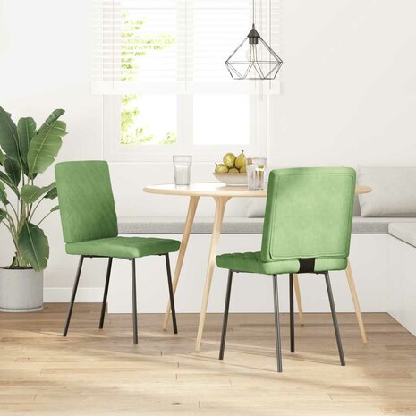 Eetkamerstoelen 2 st fluweel lichtgroen 2