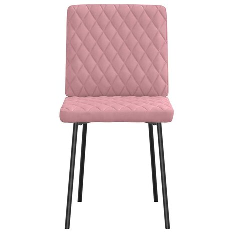 Eetkamerstoelen 2 st fluweel roze 4