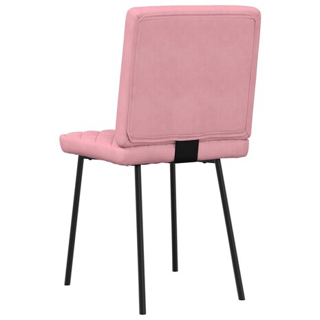 Eetkamerstoelen 2 st fluweel roze 6