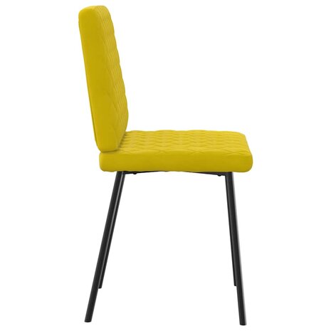 Eetkamerstoelen 2 st fluweel geel 5