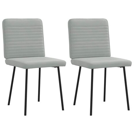 Eetkamerstoelen 2 st fluweel lichtgrijs 1