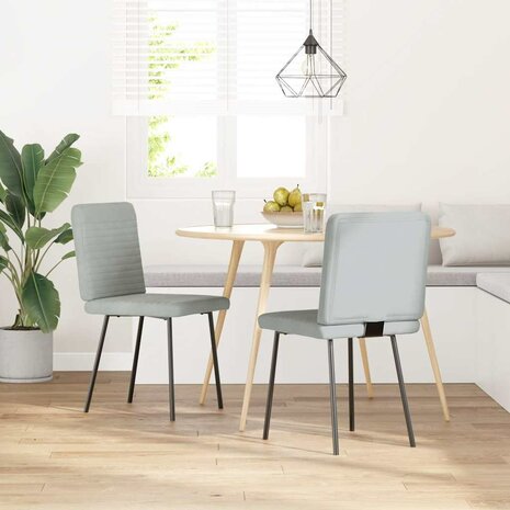 Eetkamerstoelen 2 st fluweel lichtgrijs 2
