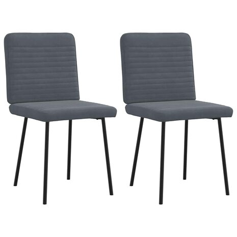Eetkamerstoelen 2 st fluweel donkergrijs 1