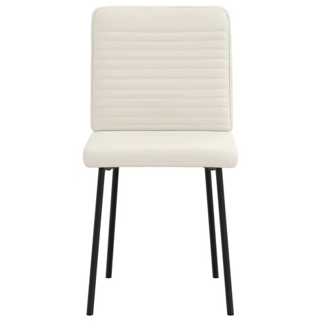 Eetkamerstoelen 2 st fluweel crèmekleurig 4