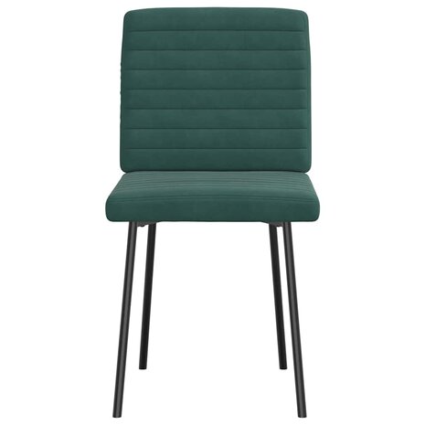 Eetkamerstoelen 2 st fluweel donkergroen 3