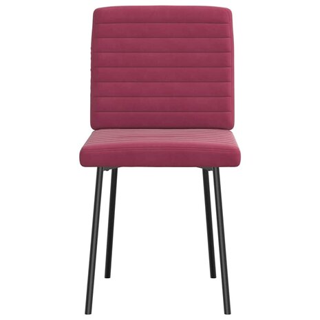Eetkamerstoelen 2 st fluweel wijnrood 3