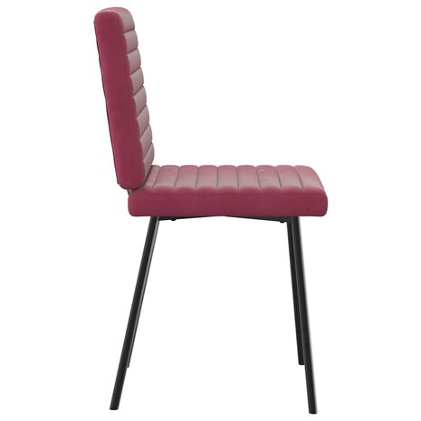 Eetkamerstoelen 2 st fluweel wijnrood 5