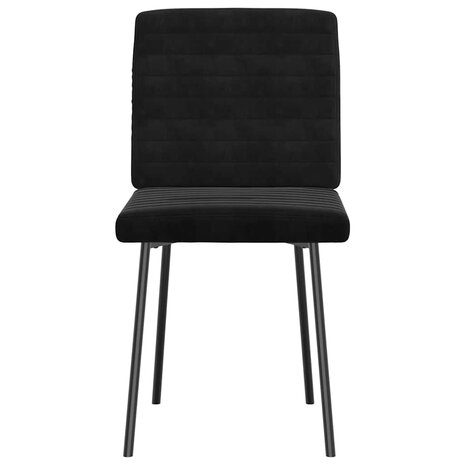 Eetkamerstoelen 2 st fluweel zwart 3