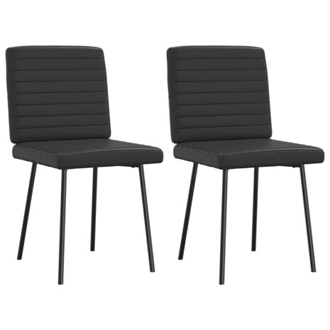 Eetkamerstoelen 2 st kunstleer zwart 2