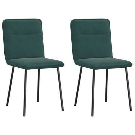 Eetkamerstoelen 2 st fluweel donkergroen 1