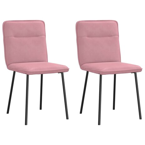 Eetkamerstoelen 2 st fluweel roze 1
