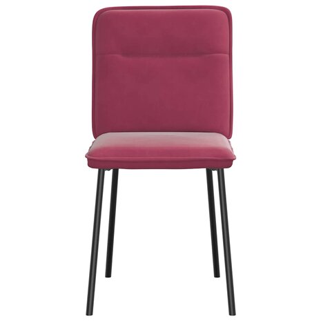 Eetkamerstoelen 2 st fluweel wijnrood 4