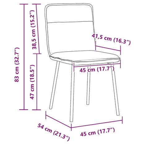 Eetkamerstoelen 2 st fluweel wijnrood 9