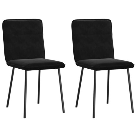 Eetkamerstoelen 2 st fluweel zwart 1