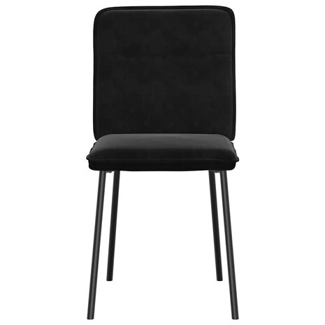 Eetkamerstoelen 2 st fluweel zwart 4