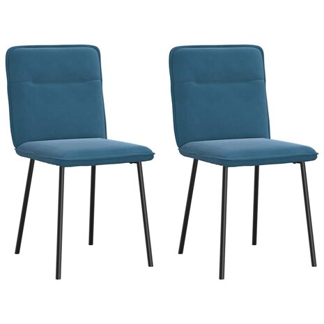 Eetkamerstoelen 2 st fluweel blauw 1