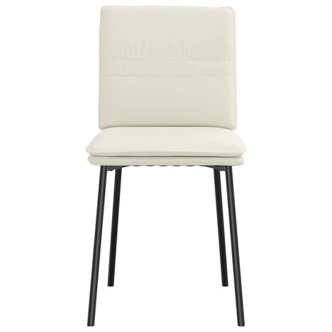 Eetkamerstoelen 2 st fluweel crèmekleurig 4